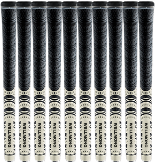 WELLMONG 남녀공용 미끄럼방지 반실 골프그립, 10개, 화이트