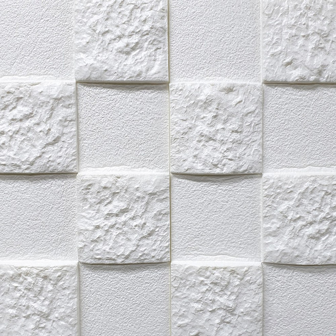 쿠셔니 폼블럭 폼벽지 접착식단열벽지 붙이는벽지 70cm x 70cm, 화이트, 1개