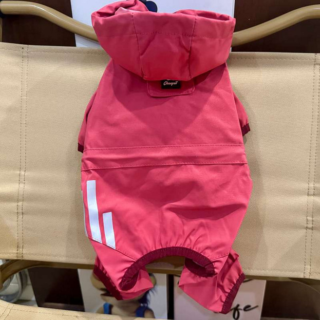 대형견옷 강아지 우비 진돗개 중형견 판초 애견 비옷, 핫핑크, 1개