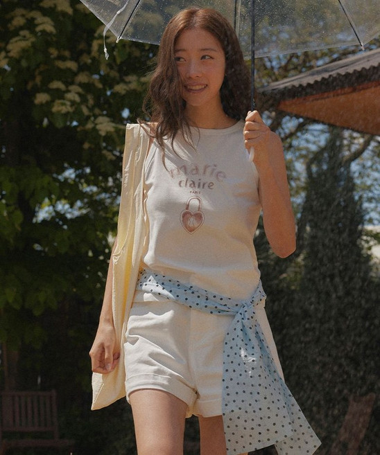 [백화점상품] 마리끌레르 MARIE CLAIRE 하트 패드락 슬리브리스(MAGBTS36MWH)