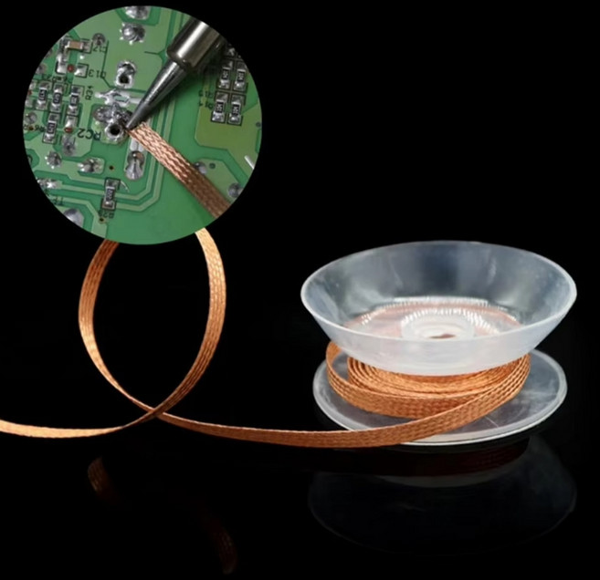 납땜 솔더링 작업 솔더 납똥 제거 흡수 흡입 구리 와이어 납 흡입기 제거기 브레이드 테이프, 2mm, 1개