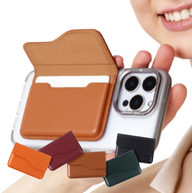 갤럭시A36(A366) 파워플 자력2배 편리한 맥세이프 가죽 카드지갑+투명케이스