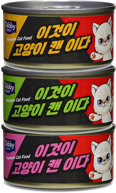 테비토퍼 이것이 고양이캔이다, 24개, 85g, 연어 참치 치킨