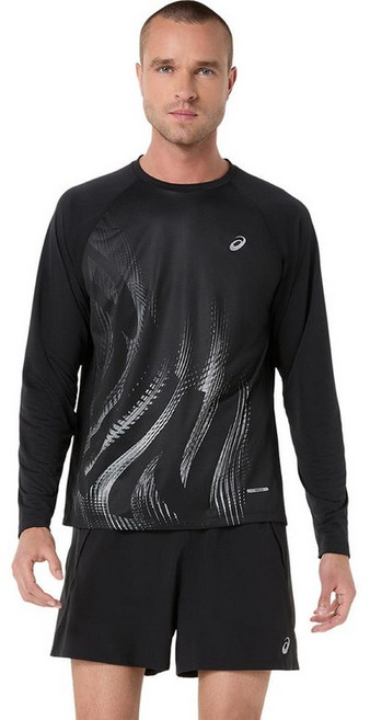 아식스 ASICS 남성 ROAD 런닝 그래픽 긴 소매 셔츠 2011 D445.001 - 컬러 블랙 281967
