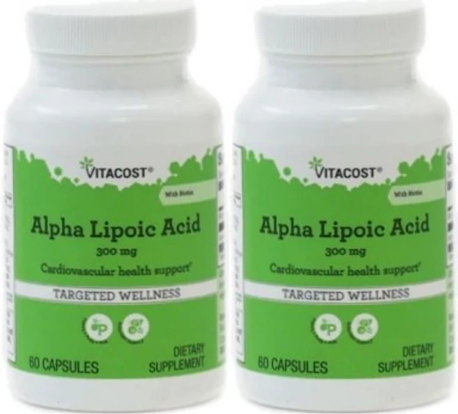 비타코스트 알파리포산 위드 비오틴 300 mg 캡슐 Vitacost Alpha Lipoic Acid, 2개, 60정 - 쿠팡
