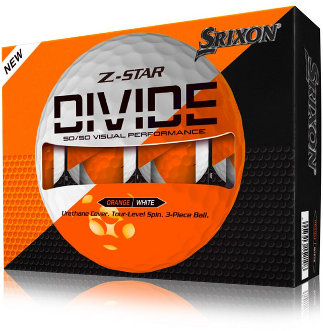스릭슨 던롭 골프공 3피스 Z-STAR9 디바이드, 화이트 + 오렌지, 1개