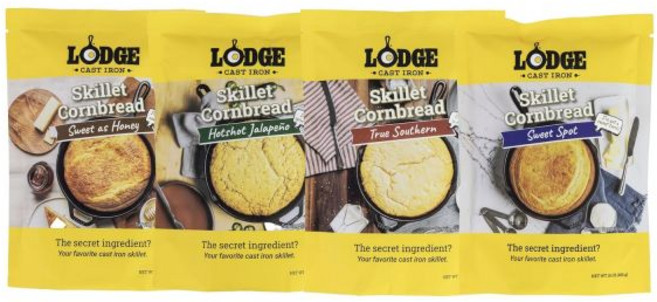 Lodge 주철 프라이팬 콘브레드 - 프라이팬 웨지 팬 콘스틱 팬 또는 머핀 팬과 페어링 고급 재료 (4팩) 버라이어티 팩, Lodge 주철 프라이팬 콘브레드 - 프라이팬, 웨지, 454g