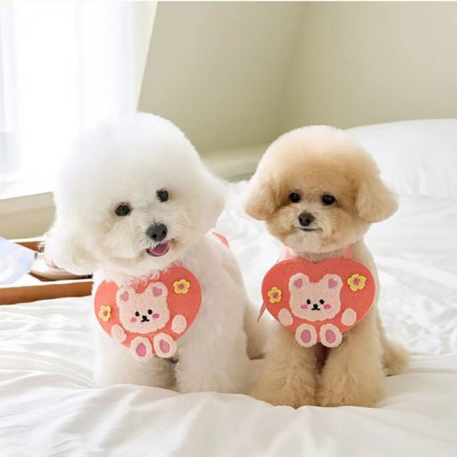 하니펫 반려동물 귀요미스카프 핑크 곰 케이프, 1개, pink