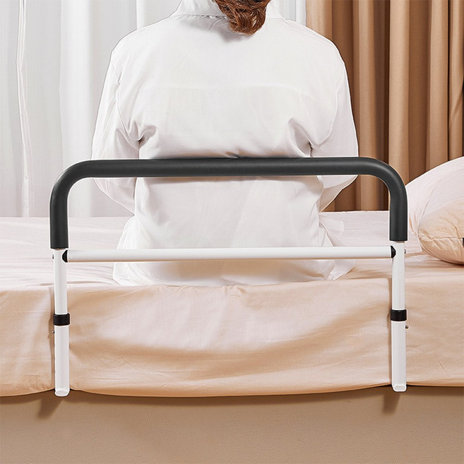 아모란나 낙상방지 침대가드 기립보조 사이드바 매트리스 안전바 침대난간 사이드가드, 높이조절형 블랙