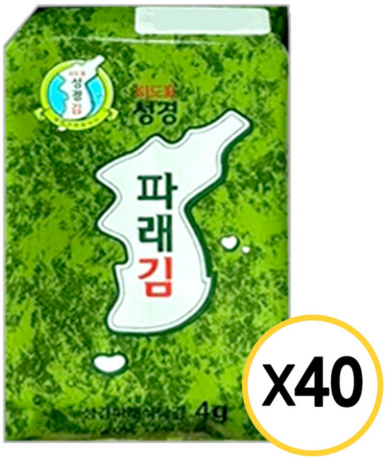 [현대프리마켓] 성경김 파래 식탁김, 40개, 4g