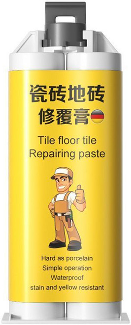 瓷磚修補劑 瓷磚地磚修復膏, 1個, 瓷磚修復膏,100ml,送工具