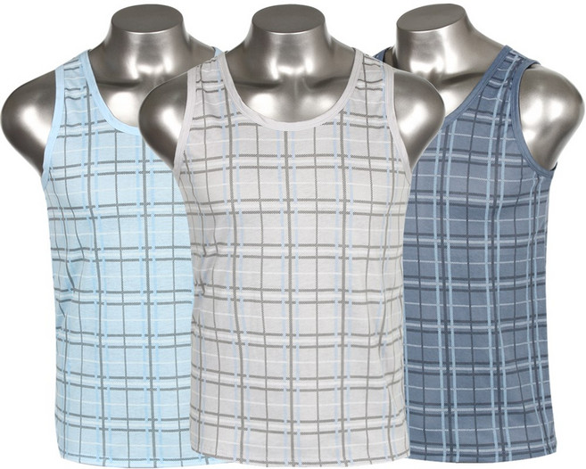 스톰바인 남성 오버체크 베이직 민소매 런닝 3P