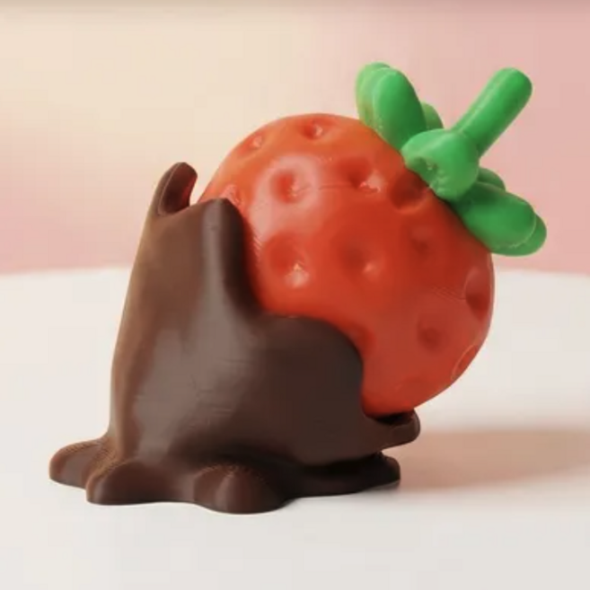 초코 퐁당 딸기 키캡 키링 클리커 발렌타인데이선물 키보드 스위치 피젯토이 핫스왑 딸깍이, 1개, 청축