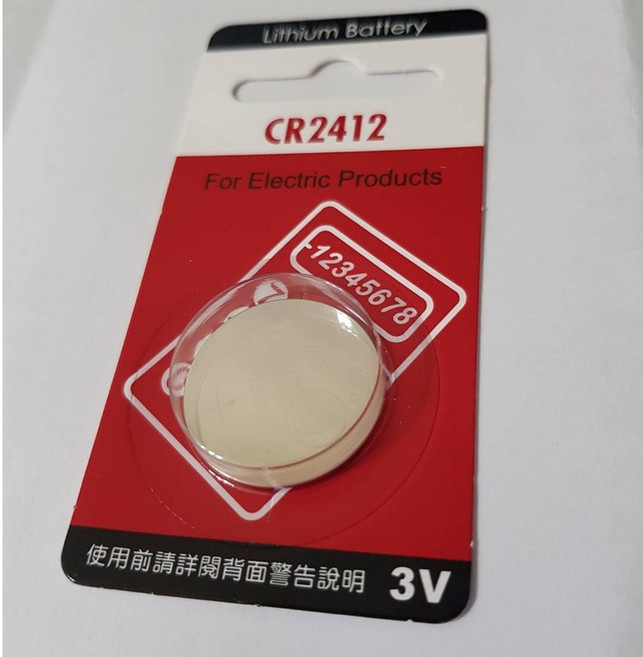 CR2450 CR2430 CR2354 CR2412 L1560 電池 遙控器電池 鈕扣電池 水銀電池, 1個, CR2412單顆