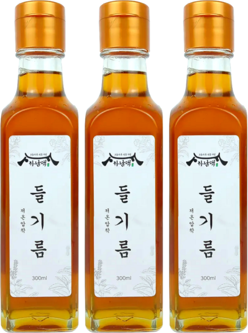 하남댁 건강하게 고소한 맛 저온압착 들기름, 3개, 300ml