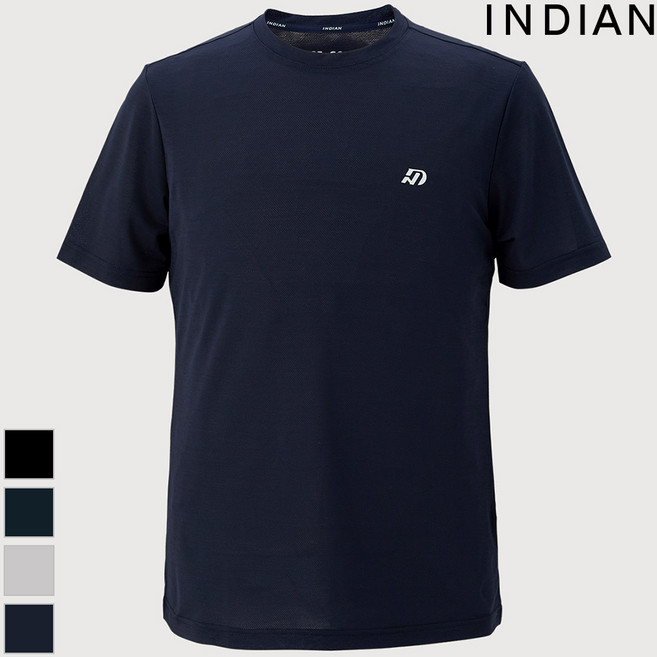 [INDIAN] 타소재 솔리드 라운드넥 반팔티셔츠_MIEASYM2201