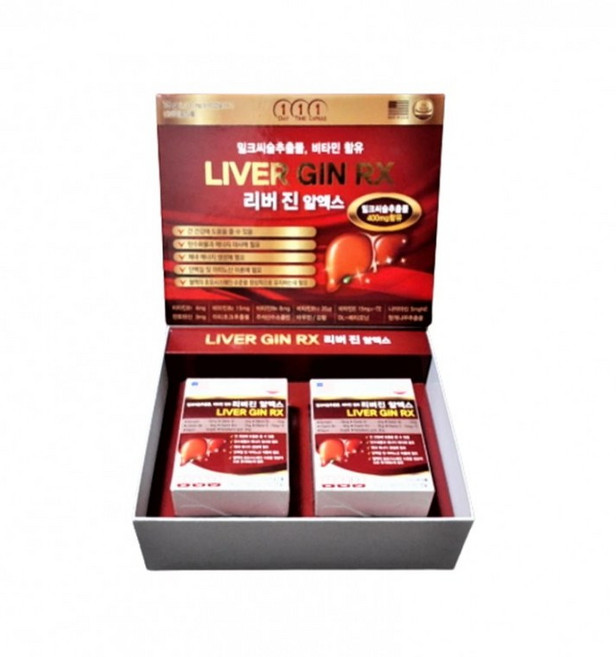 밀크씨슬추출물 비타민 함유 리버 진 알엑스 1300mg X 60캡술 X 2Box 4개월분, 2개, 60회분