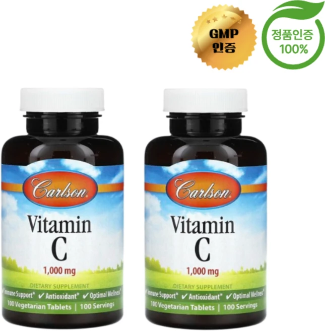 칼슨 비타민C 1000mg 100 베지정, 2개, 100정 - 쿠팡