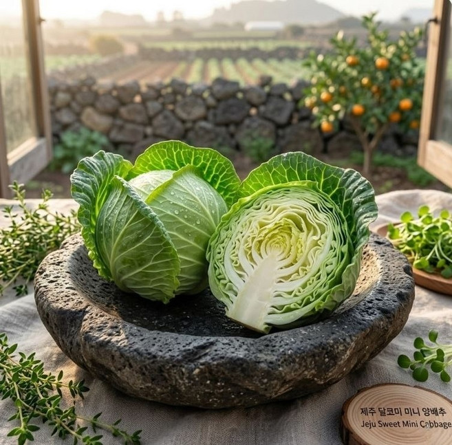 장인정신으로 신선한것만 골랐습니다 동명 아삭아삭 달콤이 제주 미니 양배추 3kg 저희는반드시신선한상품만드립니다, 1개