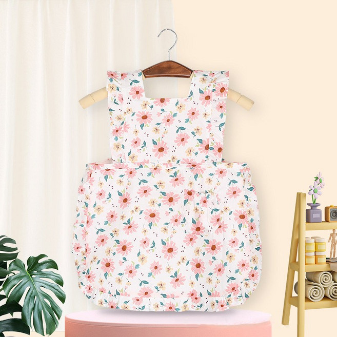 프릴 꽃송이 유아 앞치마 아기 생활방수 어린이집 준비물