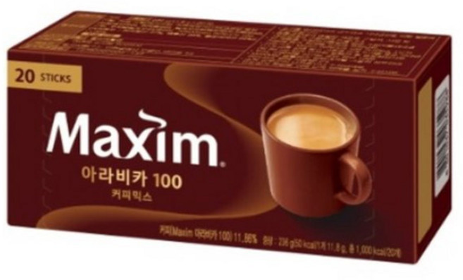 맥심 아라비카 100 커피믹스, 11.8g, 20개입, 1개