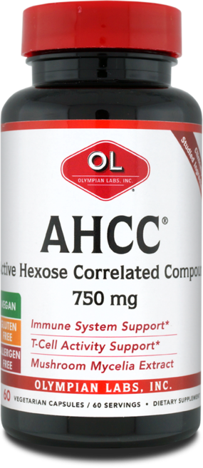 OLYMPIAN LABS AHCC素食保健膠囊 750mg, 60顆, 1罐