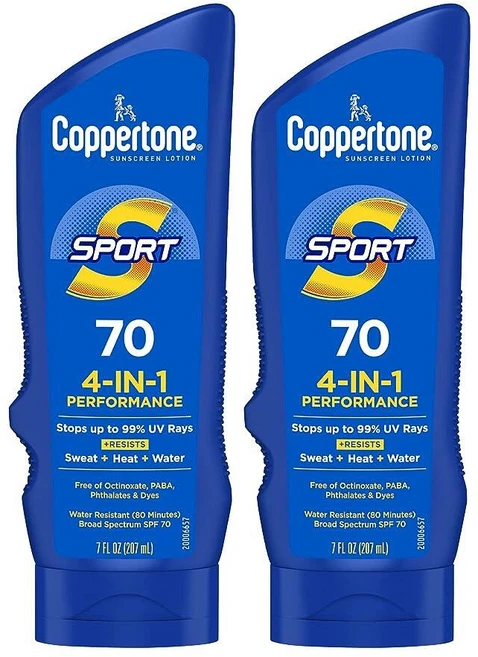 Coppertone 스포츠 선스크린 로션 SPF 70 2개 워터프루프, 1개, 207ml - 쿠팡