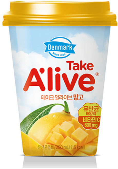 덴마크 테이크얼라이브 망고, 250ml, 16개