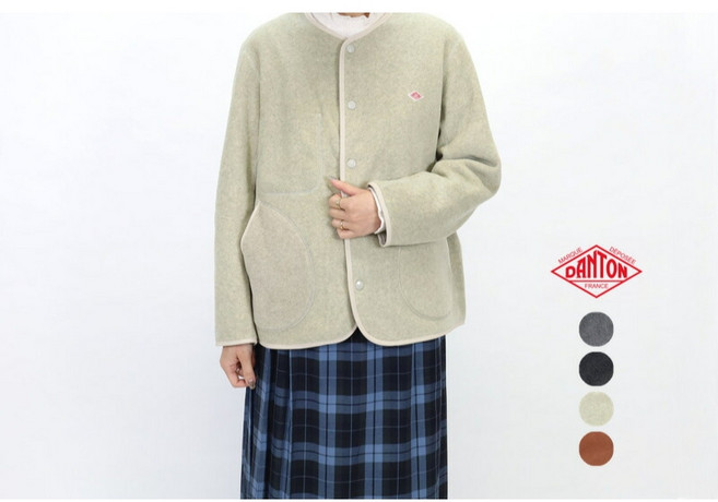 단톤 25FW 여성 양털 노카라 후리스 자켓 JD-8911 4컬러