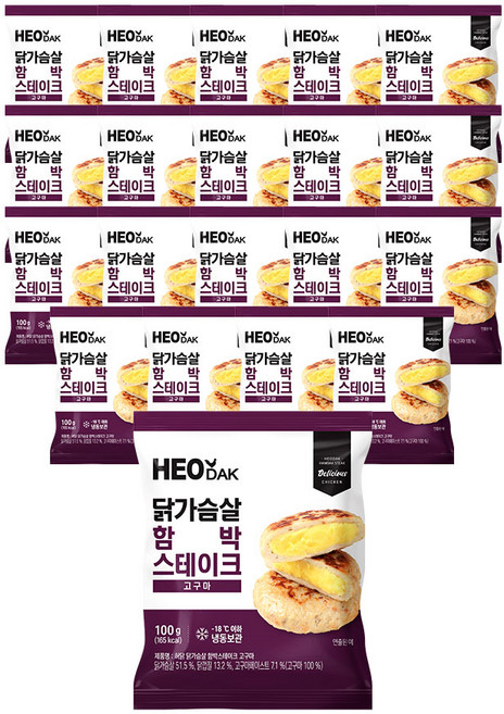 허닭 닭가슴살 함박스테이크 고구마 100g, 20개