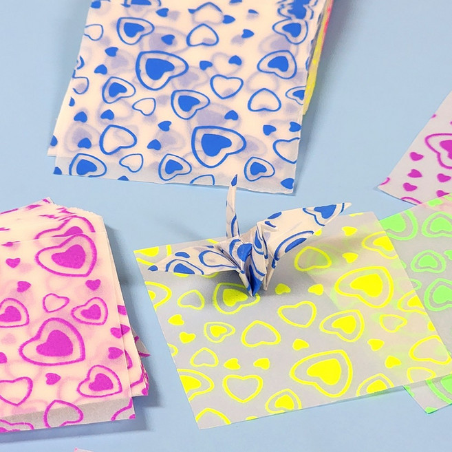 학접기 5x5 야광 축광색종이 야광종이접기