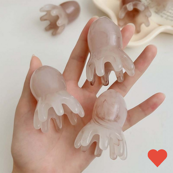 페이스소품 문어 두피 괄사 지압마사지 승모근 리프팅, 괄사-문어, 1개