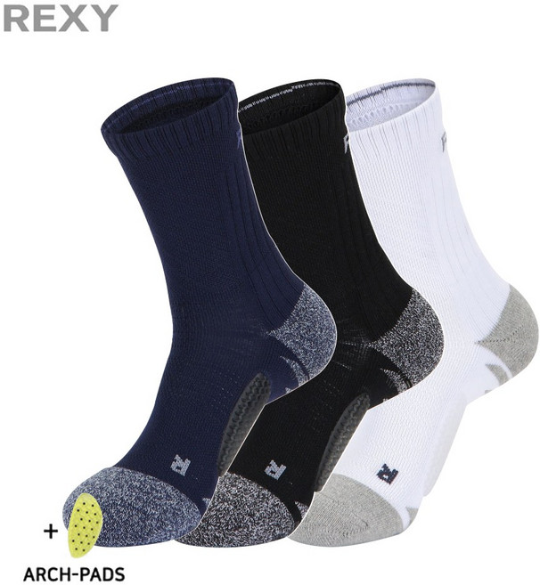 [REXY] 렉시 버디드라이 크루삭스 장목 기능성 양말, 02 화이트그레이(26M), 1개