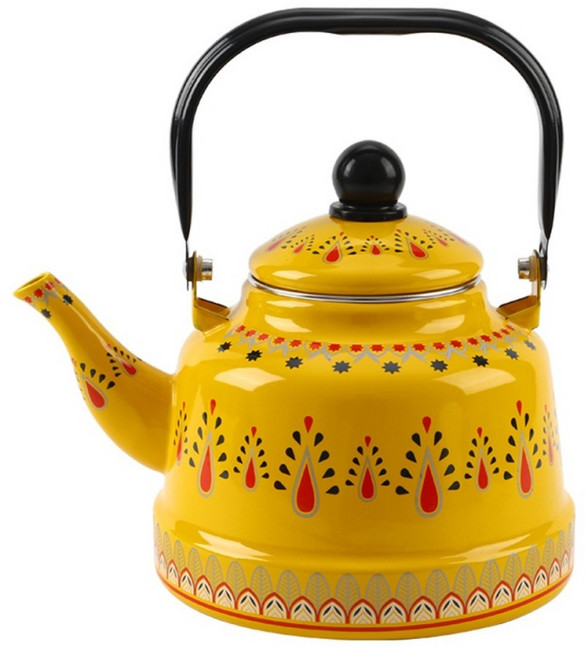 BLOWFISHFUGU 빈티지법랑주전자 법랑주전자 1리터 예쁜주전자 법랑주전자, 1개, 옐로우, 1100ml