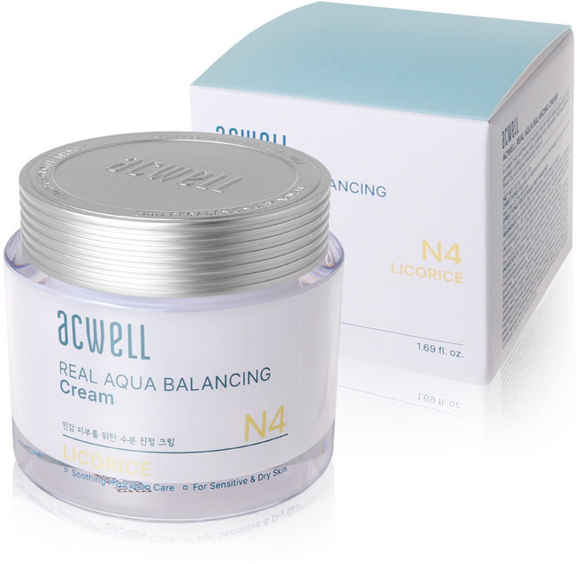 (리미티드에디션) ACWELL 아크웰 리얼 아쿠아 밸런싱 크림 50ml (수분진정크림), 1개