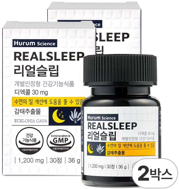 리얼슬립 감태 추출물 수면 영양제 식약처인증, 30회분, 2박스 - 쿠팡
