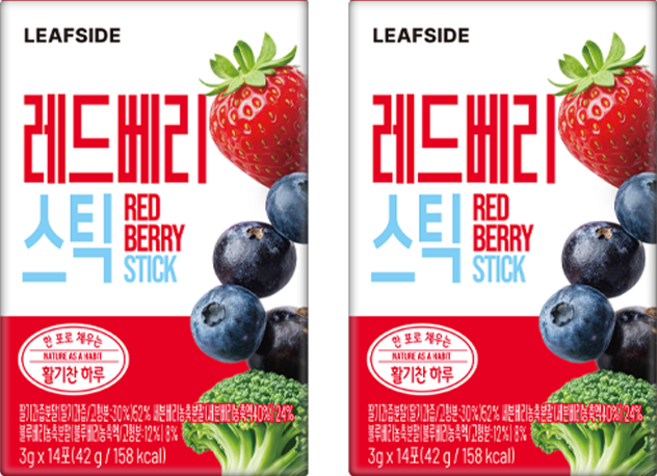 리프사이드 딸기 세븐베리 7가지 베리 농축 분말스틱, 2박스, 42g