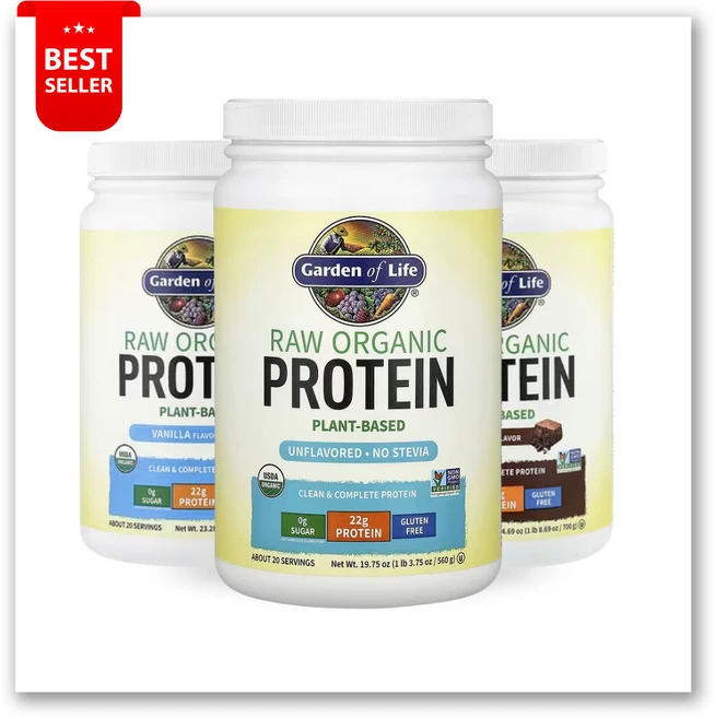 가든오브라이프 RAW 프로틴 단백질 파우더 보충 바닐라 맛 620g, 로우 오가닉 프로틴-바닐라맛660g 3통, 660g, 3개 - 쿠팡