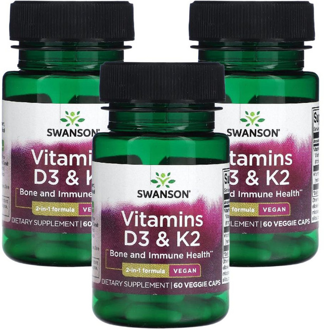 스완슨 비타민 D3 K2 베지캡슐 60정 X 3통