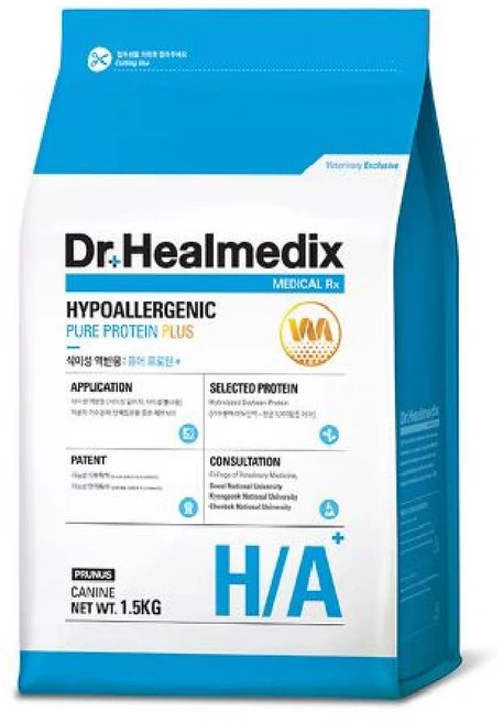 닥터힐메딕스 (독) H/A 1.5kg 하이포알러제닉 퓨어프로틴 플러스 가수분해 식이알러지 눈물 가려움, 1개, 가수분해돼지 - 쿠팡