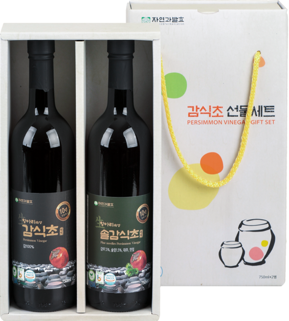 자연과발효 10년숙성 자연발효 감식초+솔잎감식초 항아리숙성, 2개, 750ml