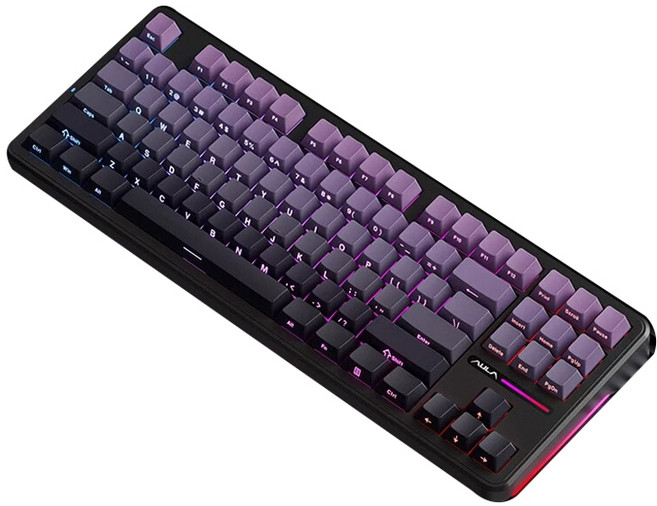 AULA 타란튤라 F87/F87PRO독거미 키보드 가스켓구조 기계식키보드, 그레이축V4, F87 Pro, 블랙퍼플 8000mAh