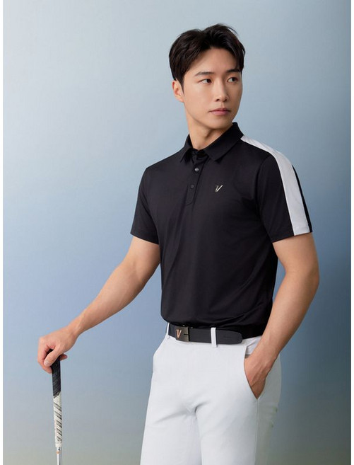 볼빅 25년 남성 언발란스 컬러블럭 제에리 반팔 티셔츠 블랙 VOTSP473 BK