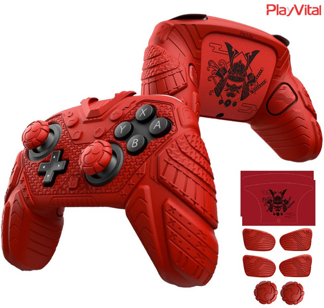 프로콘2 케이스 사무라이 아머 스틱 백버튼 커버 세트 Playvital, 레드(JHSPTP003)