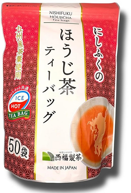 서복제차 티백 큐슈산 차잎 사용량 50봉 삼각 테트라 말차 입 홍차 호지차 물에 우려낸 차 뜨거운 물 출시·양용 일본산 지퍼 포함 (호지차), 1g, 1개, 1개입
