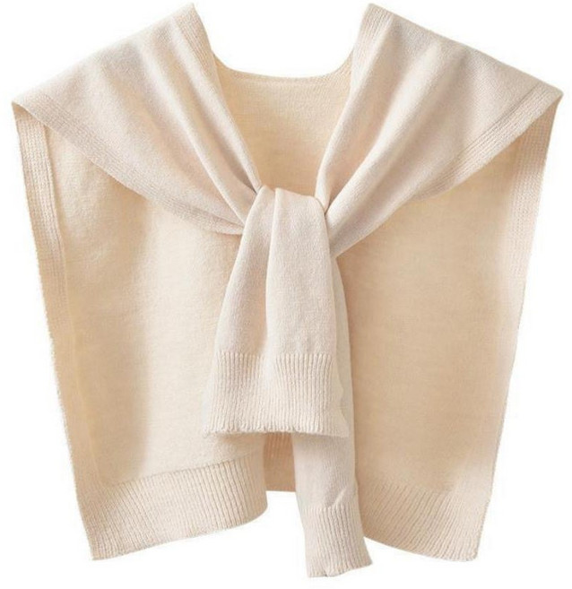 Siluno 니트 어깨 숄 케이프 가디건