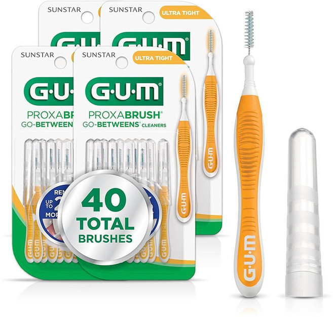 GUM 프록사브러쉬 고-비트윈스 치간칫솔 울트라타이트 10개 4팩