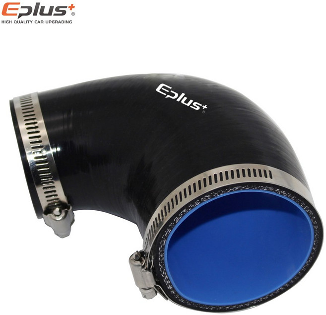 EPLUS 범용 실리콘 튜빙 파이프 실리카 소형 자동차 인터쿨러 블랙 호스 흡입 대형에서 90도 리듀서 커넥터, 45MM 51MM