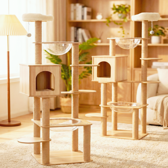 MILA&LOUIS 고양이 집 원목캣타워 펫인 고양이 캣타워 스크래쳐 켓타워원목대형, 1개, SX-001