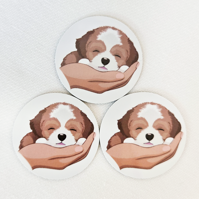 톡태그키 도어락 RFID 카드키 폰꾸 슬림 스티커키, 1세트, 슬림 잠자는댕댕이